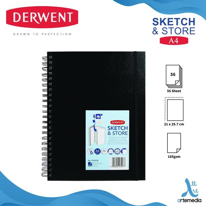 

Buku Sketsa Derwent A4 Sketch & Store Hard Cover Wire Bound Sketchbook