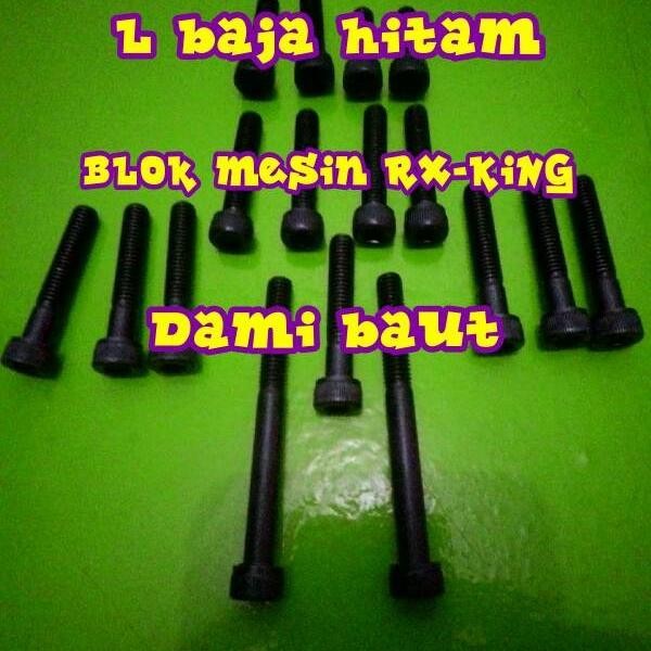 Pilihan- Baut L Hitam Baja Blok Mesin Rx King