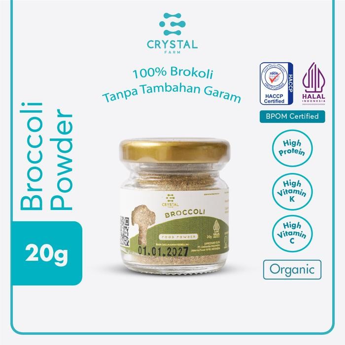 

NEW PRODUK CRYSTAL FARM BROCCOLI POWDER (20GR) / BUBUK SAYURAN BROKOLI - BUBUK MPASI BAHAN NON-MSG
