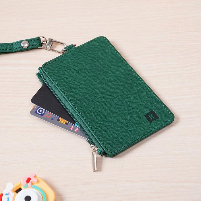 Ataru Id Card Holder Dengan Zipper - Hijau Tua