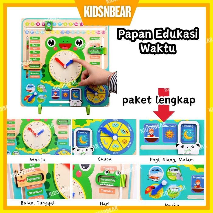 Hot Sale Mainan Edukasi - Gambar Hewan Edukasi Anak - Jam Dinding Edukasi Anak - Mainan Papan