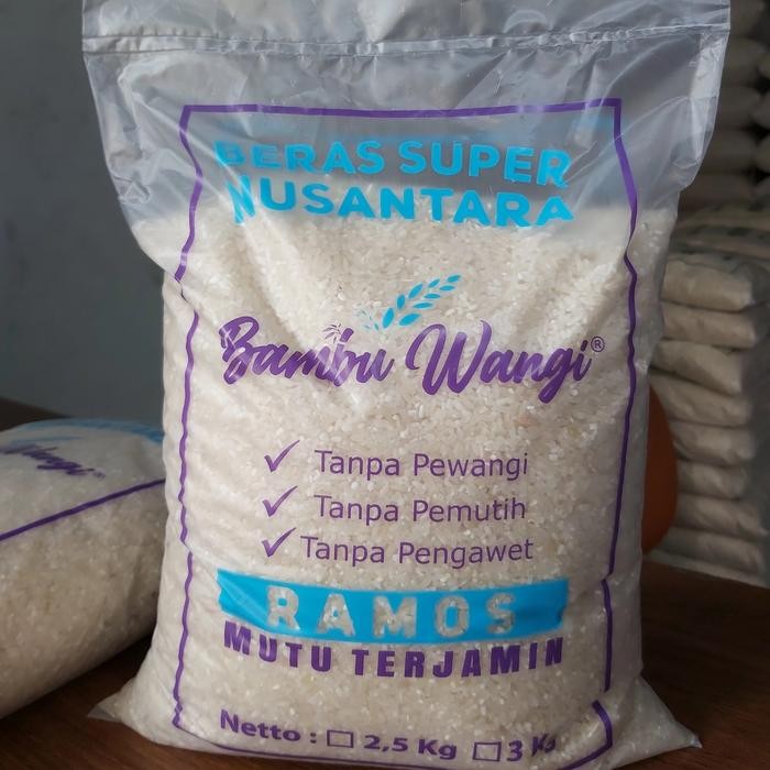 

Pilihan- Beras Ramos Medium - Merk Bambu Wangi 2,5 Kg
