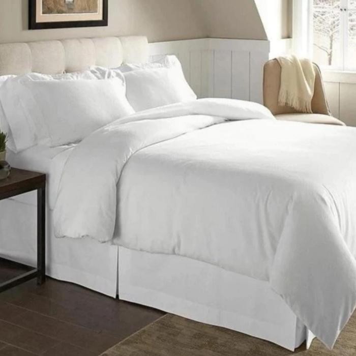 Sprei Set Katun Premium Polos Putih