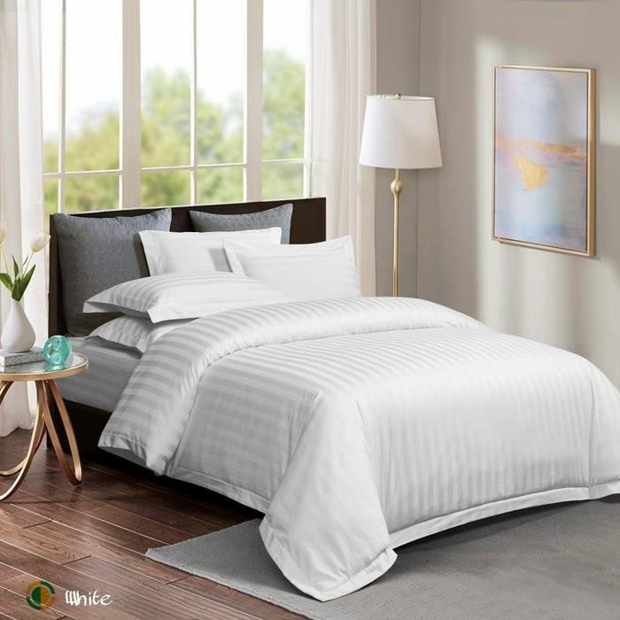 SPREI KINGKOIL KATUN DOBBY SALUR/KOTAK/POLOS