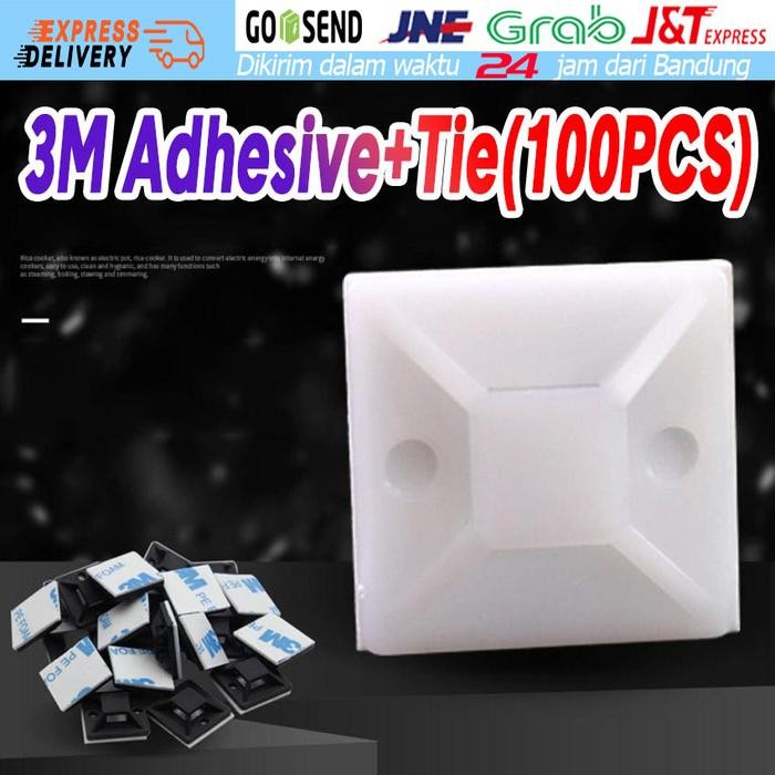 

Pilihan- 100Pcs Pengikat Kabel Tie Mount Pengait Twisted Wire Perekat Dudukan