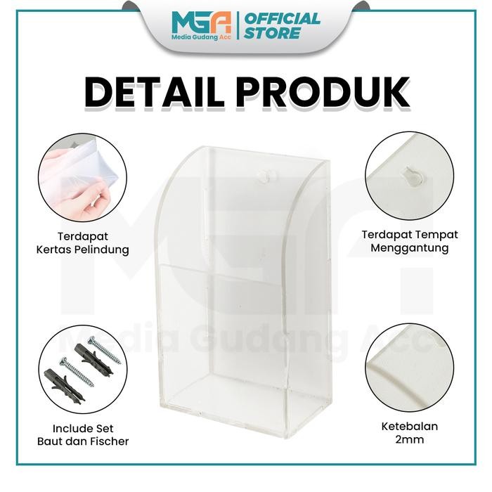 tempat remote ac akrilik dinding / organizer kotak remote tv kode 902