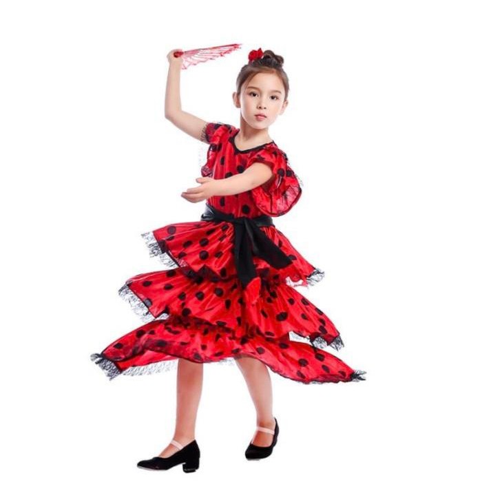 Spain Spanish Flamenco Costume Girl Kostum Tradisional Spanyol