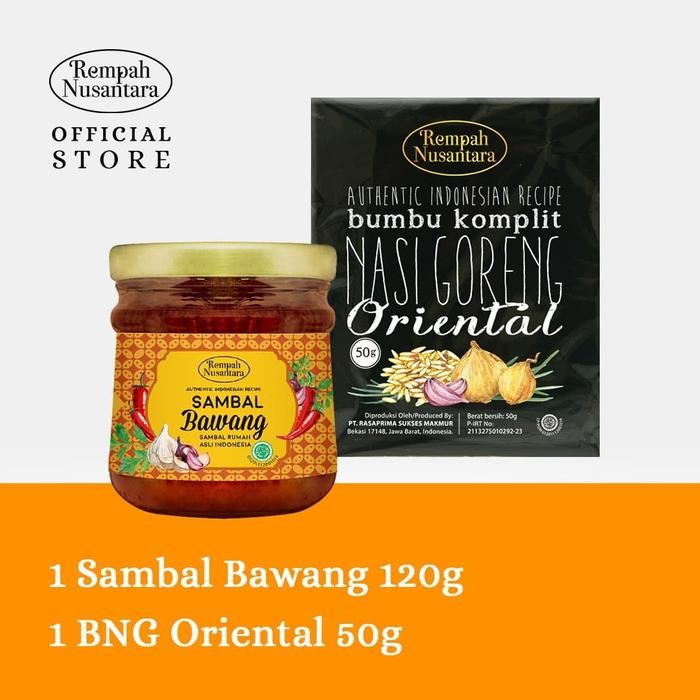 

Pilihan- Sambal Bawang 120 Gr & Bumbu Nasi Goreng Oriental 50 Gr