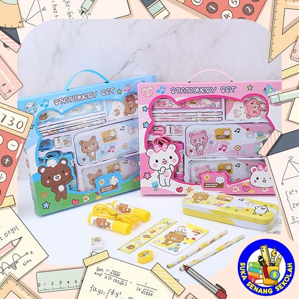 

Promo! Stationery Set Isi 8 In 1 Cute Teddy Bear S8016