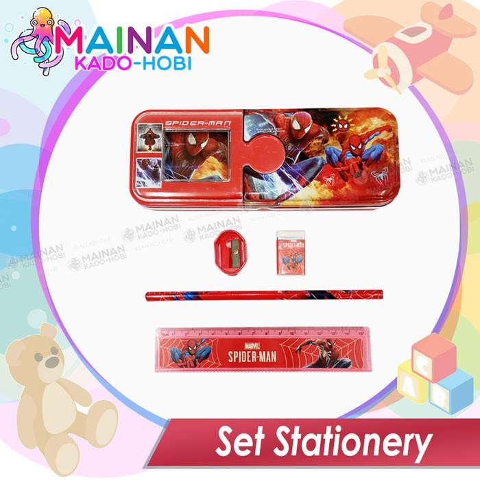 

Perlengkapan Sekolah Anak Back To School Paket 5 In 1 Set Alat Tulis Kotak Pensil Kaleng Serutan