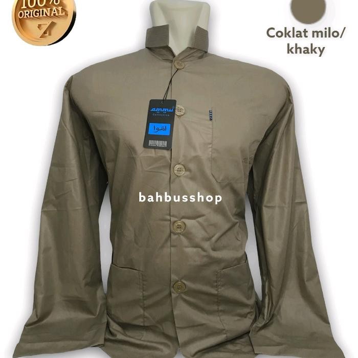 muna Koko Ammu Warna Coklat Milo Baju Katun Muslim Pria Dewasa Panjang