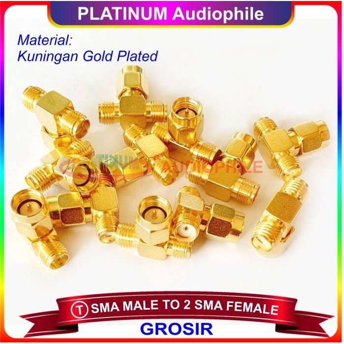 Konektor SMA Male to 2 SMA Female RF Adapter Connector T type