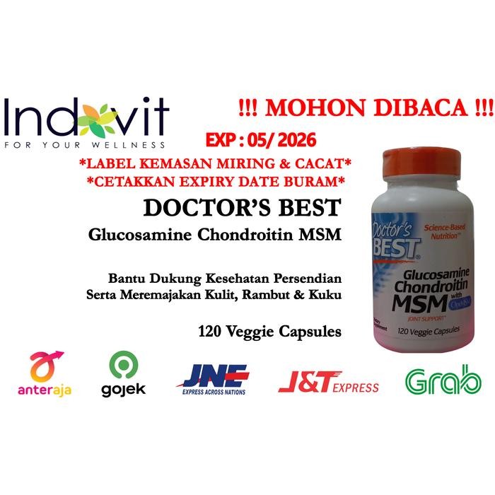 Doctors Best Glucosamine Chondroitin MSM with OptiMSM 120 veggie