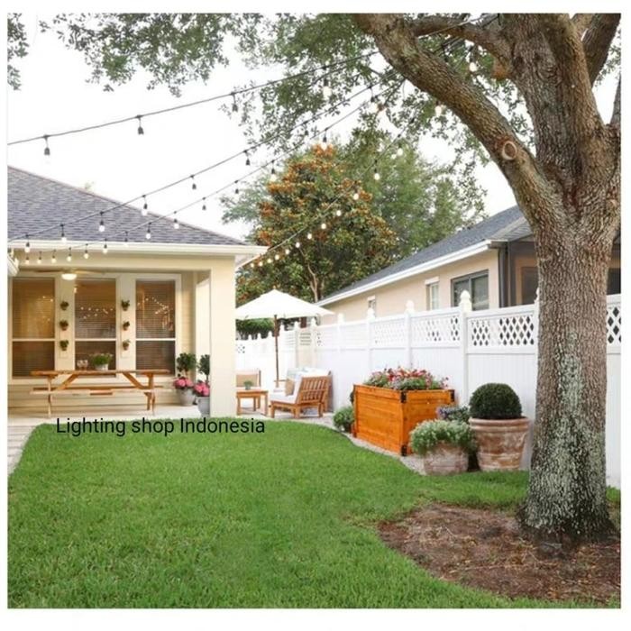 kabel lampu gantung 1custom 15m 15fiting 11m-19m outdoor waterproof