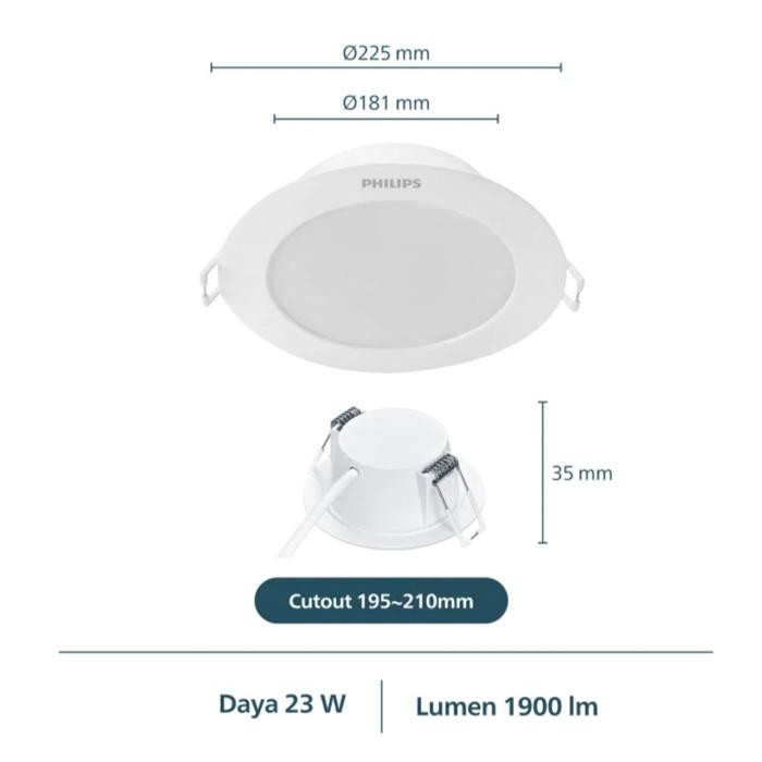 PHILIPS Lampu Downlight Multipack Eridani 23w DL190B Downlight 23 Watt 8 inch Philips 23W Putih D190