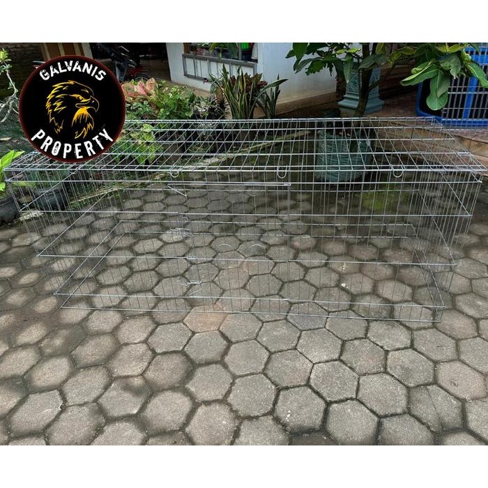 KANDANG AYAM GALVANIS LIPAT Panjang 2 m / KURUNGAN UMBARAN AYAM JAGO BANGKOK BAHAN BESI GALVANIS