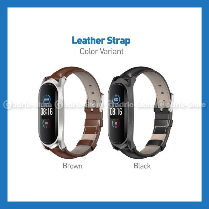 MIJOBS MiBand 5 Leather Wrist Strap Kulit for Mi Band 5 / 4 / 3