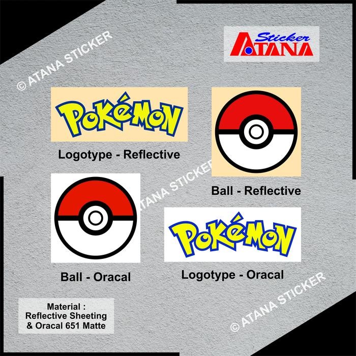 ASLI Stiker Cutting Reflektif Oracal Pokemon B Pikachu Bola G Pokedex Anime Karakter Anak Aksess