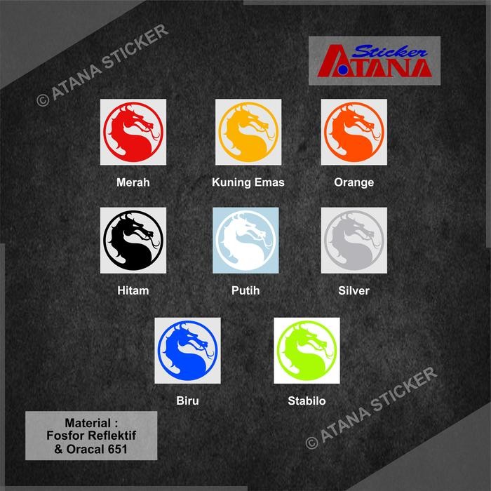 DISKON Stiker Cutting Mortal Kombat Combat Naga Dragon Liu Kang Kung Lao Subzero Scoion Lord Raiden