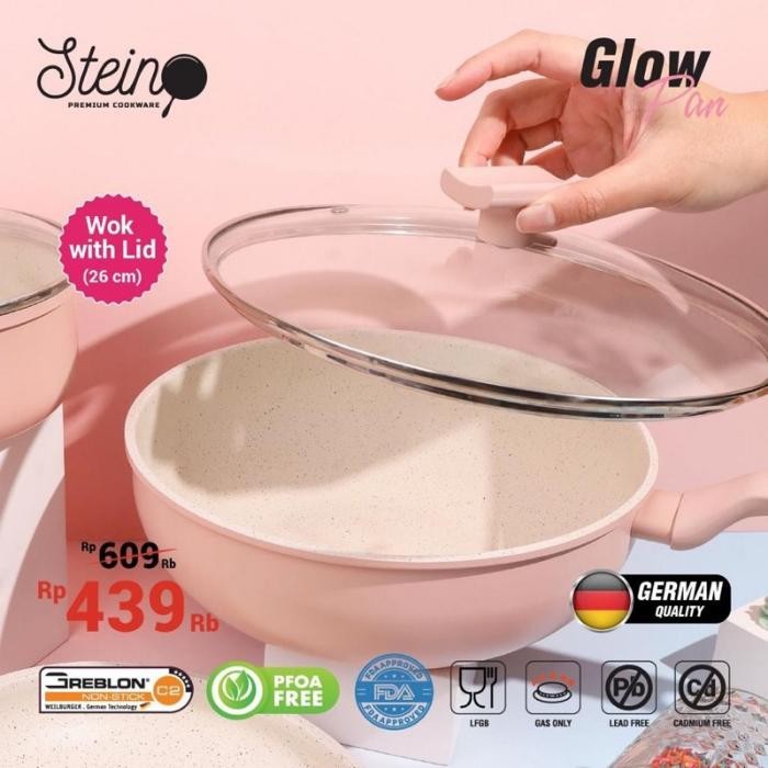 Wajan Stein Wokpan Steincookware Wok Glow Pan Stain Cookware Glowpan Marble Teplon Kitchenware