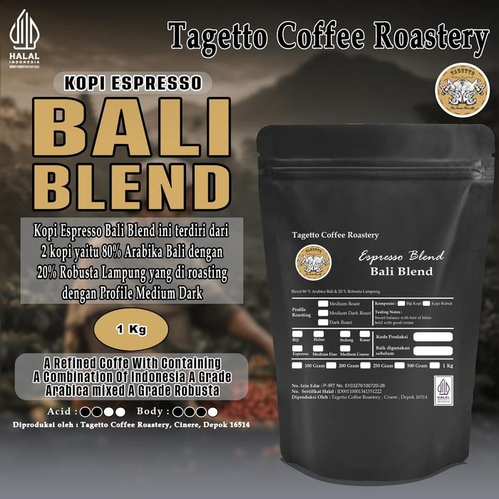 

Pilihan- Biji Kopi Espresso Bali Blend 1Kg - Arabica 80% & Robusta 20% Bean Ground Bubuk 1 Kg