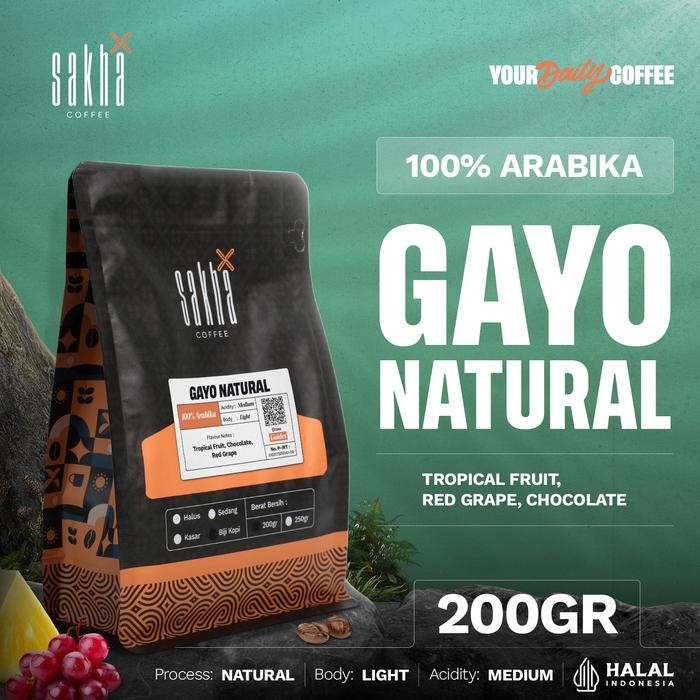 

Pilihan- Kopi Arabika Gayo Natural Coffee Roast Bean Espresso Roasted Beans Biji Bubuk 200 Gram