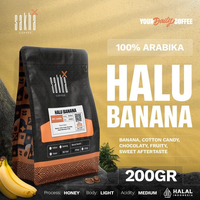 

Pilihan- Biji Kopi Arabika Halu Banana Arabica Coffee Beans Manual Brew 200 Gr