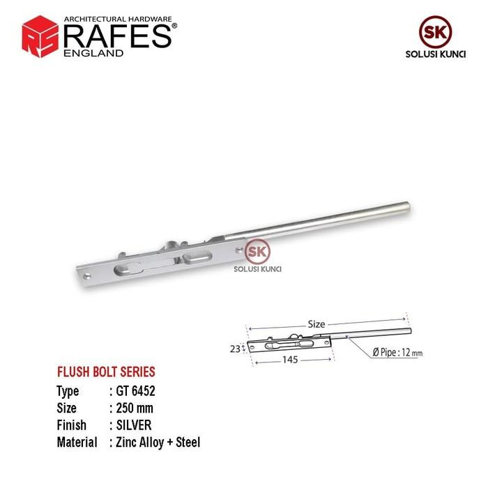 GRENDEL TANAM / FLUSH BOLT PINTU BESI RAFES 350MM (GT 6452)