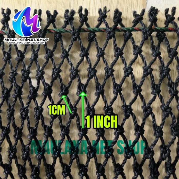 Jaring PE Lubang Kecil 1cm Tebal 2mm Benang D30 Lebar 4m untuk Pengaman Kolam Ikan Kandang Ayam Golf