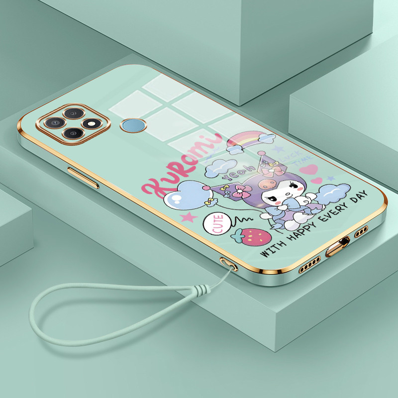 Casing Hp Untuk OPPO A15 A15s A35 Case Casing HP pola kelinci lucu Kesing Cesing tali berlapis Kasin