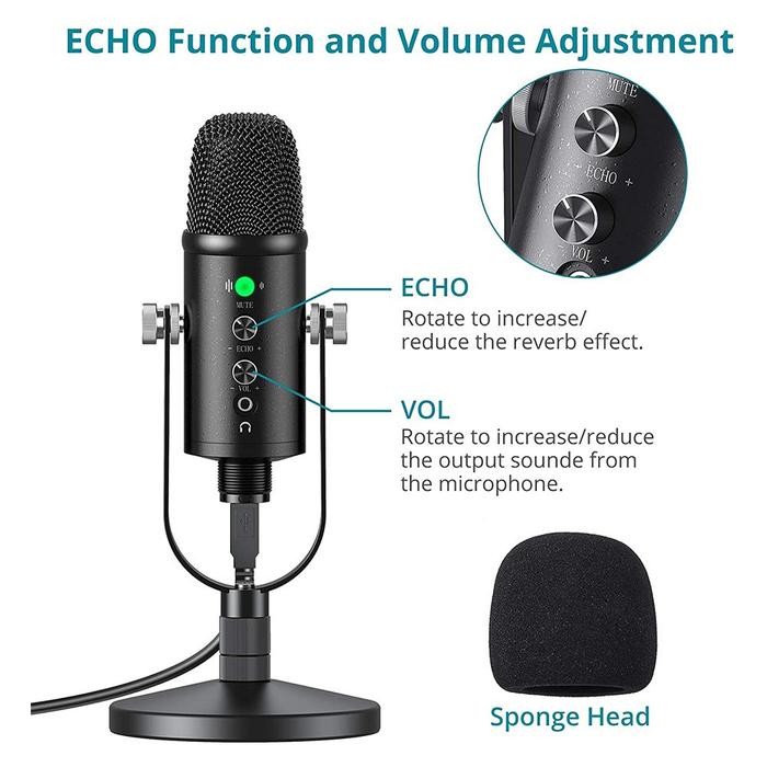 Pilihan- Costa Cm-U100 Professional Condenser Microphone Usb For Mic Podcast, Recording &