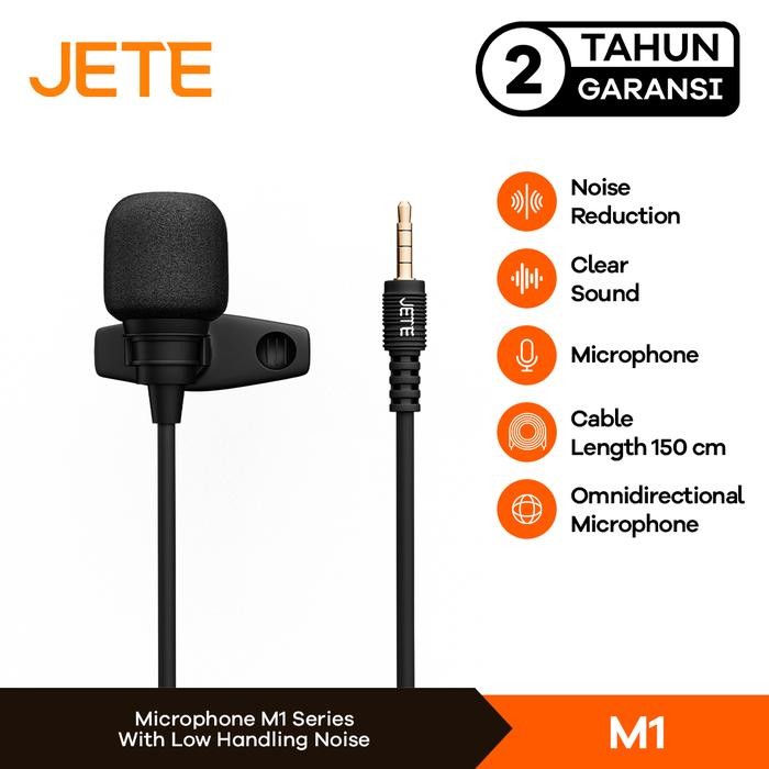 Pilihan- Mic Clip On Jete M1 Microphone External Youtuber For Hp/Laptop 3.5Mm
