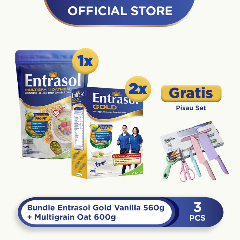 

Bundle Entrasol Gold Vanilla + Multigrain Oat Free Pisau Set