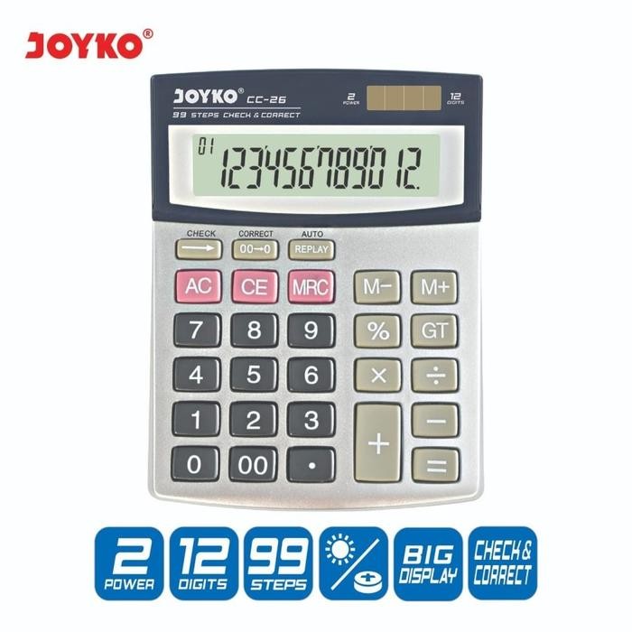 

Bisa E-Faktur! Kalkulator Joyko Cc-26 / 12 Digits / Check Correct / Calculator