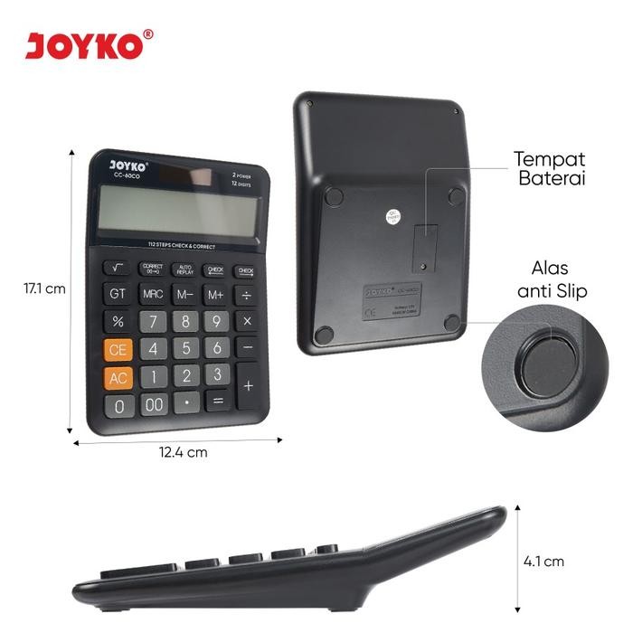 

Calculator Joyko Cc 60Co 12 Digit Check & Correct Kalkulator Besar Ori