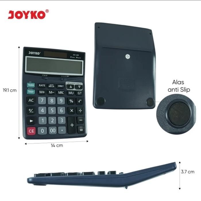 

Joyko Cc 33 Check & Correct Calculator - Kalkulator Meja Spt Dj-240D