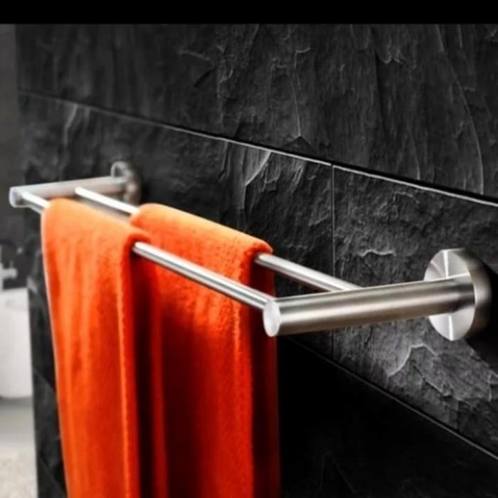 Informa Luxe - Rak Handuk Dinding Stainless. Gantungan Handuk. Jemuran Handuk 2 Baris