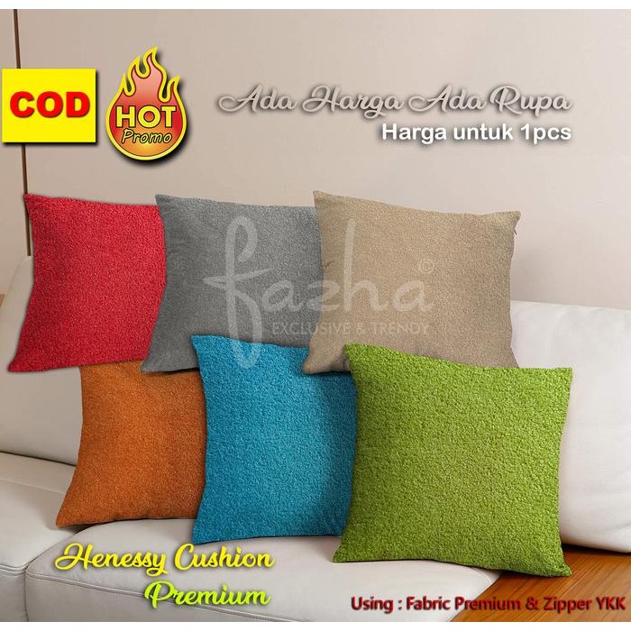 Pilihan- Sarung Bantal Sofa Kursi Tamu Motif Polos Merah Hijau Orange Tosca
