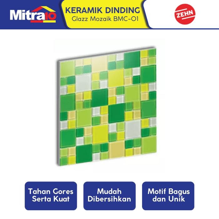 Pilihan- Zehn Keramik Dinding Dapur Glass Mozaik Bmc-01 30X30 Cm Hijau-Kuning