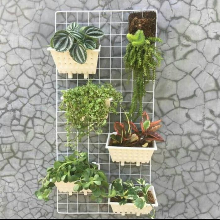 Pilihan- Gantungan Aksesoris Tanaman Ram Kawat Besi 45X95Cm Putih