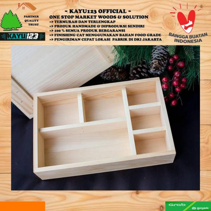 Jual Rugi Nampan Kayu Kotak Hantaran Penyimpanan Bok Sekat Perlengkapan Craft