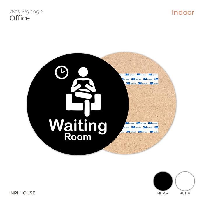 BOOM SALE Sign Waiting Room Lingkaran Motif Kayu - INPI HOUSE