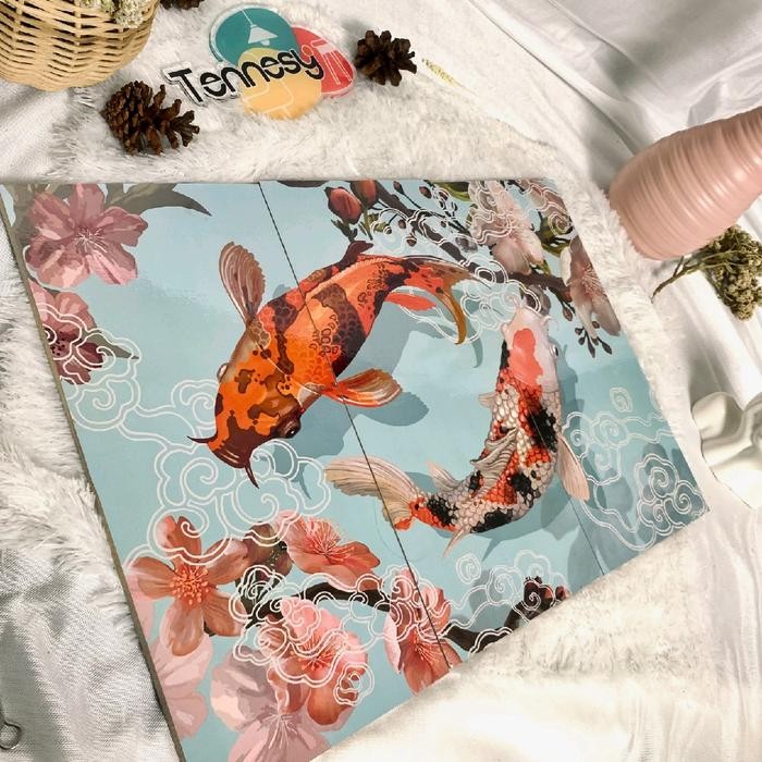 TERUJI TENNESY HIASAN DINDING 1 SET IKAN KOI 15x30CM ISI 3 BINGKAI FOTO WALL DECOR PAJANGAN POSTER