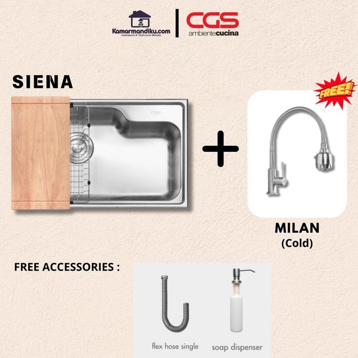 Paket 3 CGS Siena Kitchen Sink Free Kran