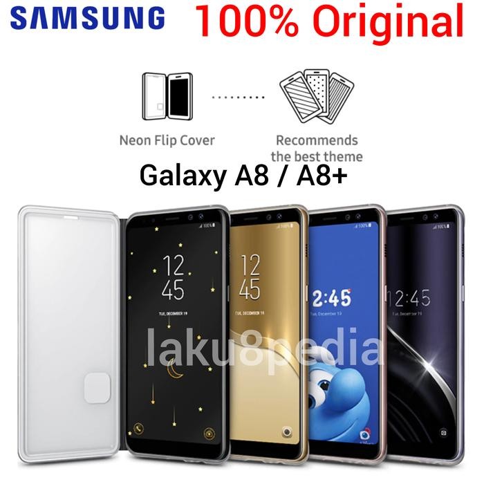 Samsung Galaxy A8 Plus A8+ Original Neon Flip Case Casing Kesing Buku