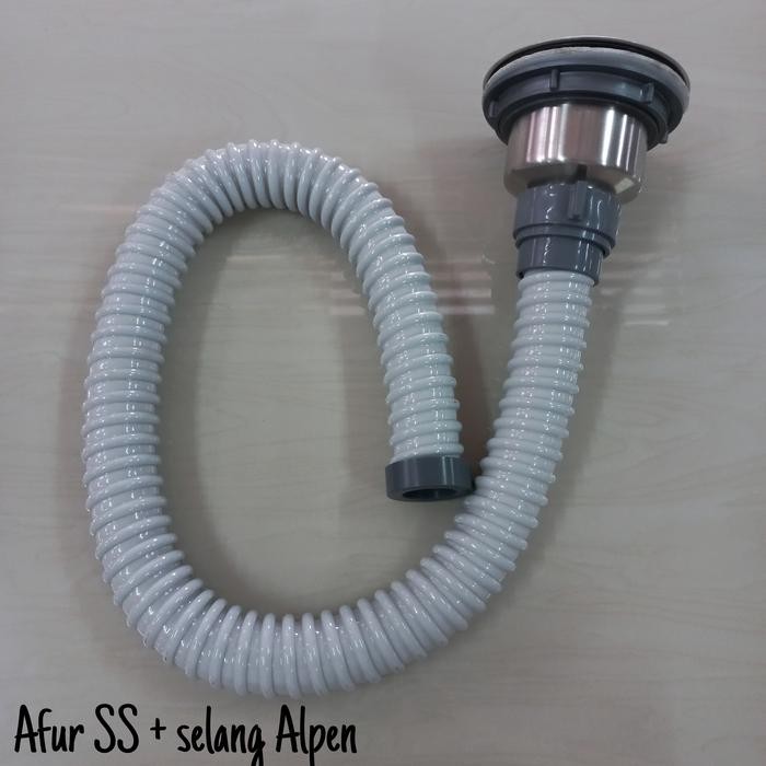 Afur BCP Stainless + Selang / Afur Saringan Bak Cuci Piring dan Selang