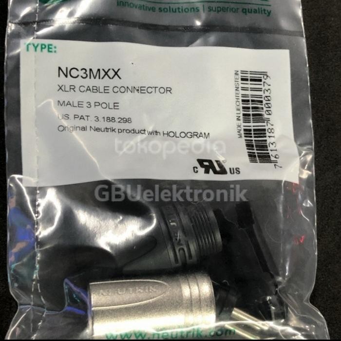 JACK XLR MALE NEUTRIK ORIGINAL