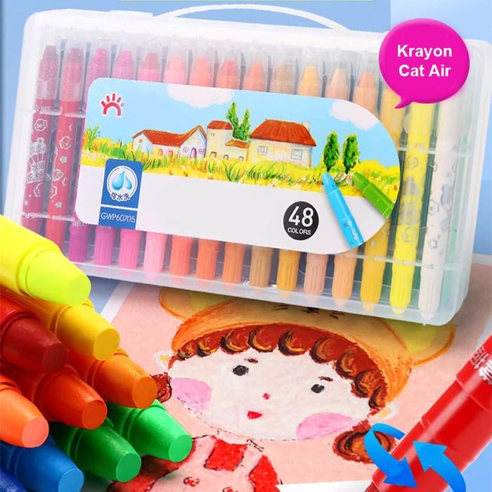 

Promo Grasp Silky Crayon Lukis 12/24/36/48 Warna Cerah Tidak Mengotori Tangan Free Brush Putar