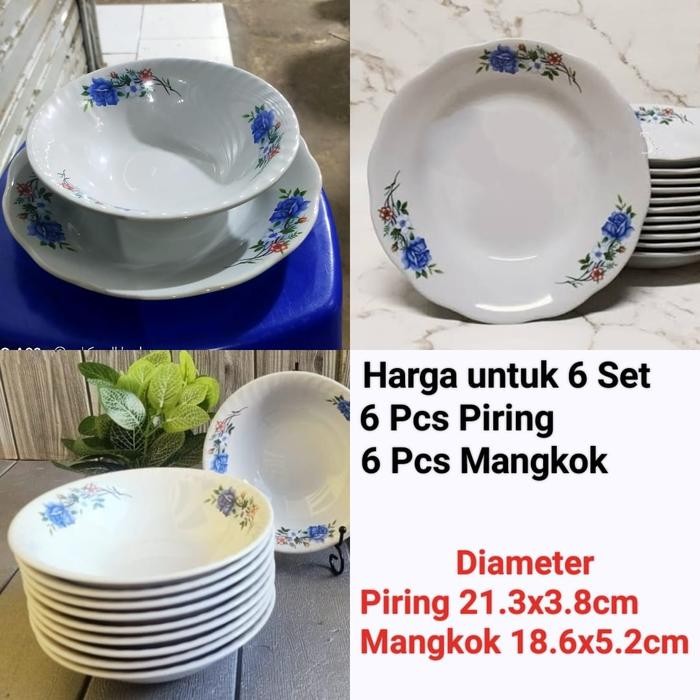 mangkok keramik piring keramik (1Set) mangkok soto (HARGA 6 SET)