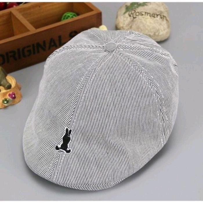 Pilihan- 1-3 Tahun Import Topi Baret Garis Beret Stripe Hat Anak Bayi Balita Laki Flat Cap